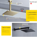 in wall hotel concealed shower shower head embedded box bathroom black single function shower al2006