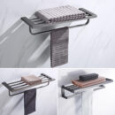 black perforated storage towel rack bathroom hotel with hook storage towel rack gj2214