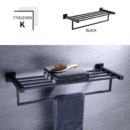 black perforated storage towel rack bathroom hotel with hook storage towel rack gj2214