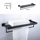 black perforated storage towel rack bathroom hotel with hook storage towel rack gj2214