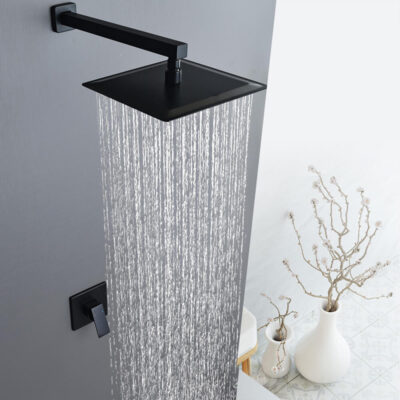 in wall hotel concealed shower shower head embedded box bathroom black single function shower al2006