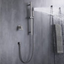 brushed gold brass concealed shower head can be raised and lowered hot and cold household shower set bathroom in wall al2305