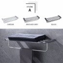 black perforated storage towel rack bathroom hotel with hook storage towel rack gj2214