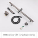 brushed gold brass concealed shower head can be raised and lowered hot and cold household shower set bathroom in wall al2305