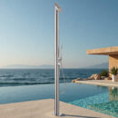 cross border outdoor floor faucet vertical hot and cold shower stainless steel beach shower column set hw2504