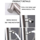 cross border outdoor floor faucet vertical hot and cold shower stainless steel beach shower column set hw2504