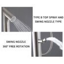 cross border outdoor floor faucet vertical hot and cold shower stainless steel beach shower column set hw2504