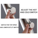 cross border outdoor floor faucet vertical hot and cold shower stainless steel beach shower column set hw2504