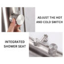 cross border outdoor floor faucet vertical hot and cold shower stainless steel beach shower column set hw2504