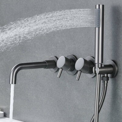 in wall hot and cold bathtub faucet concealed cylinder side hotel bathroom shower set al2312