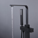 brass hot and cold black floor standing bathroom wooden barrel bathtub faucet toilet hotel shower ld2304