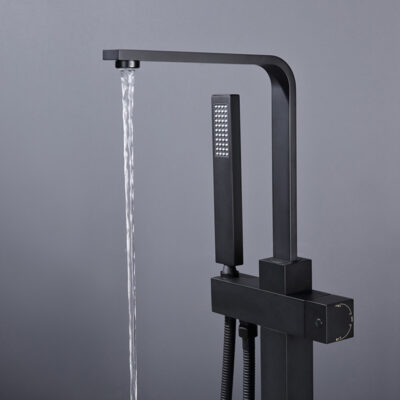 brass hot and cold black floor standing bathroom wooden barrel bathtub faucet toilet hotel shower ld2304