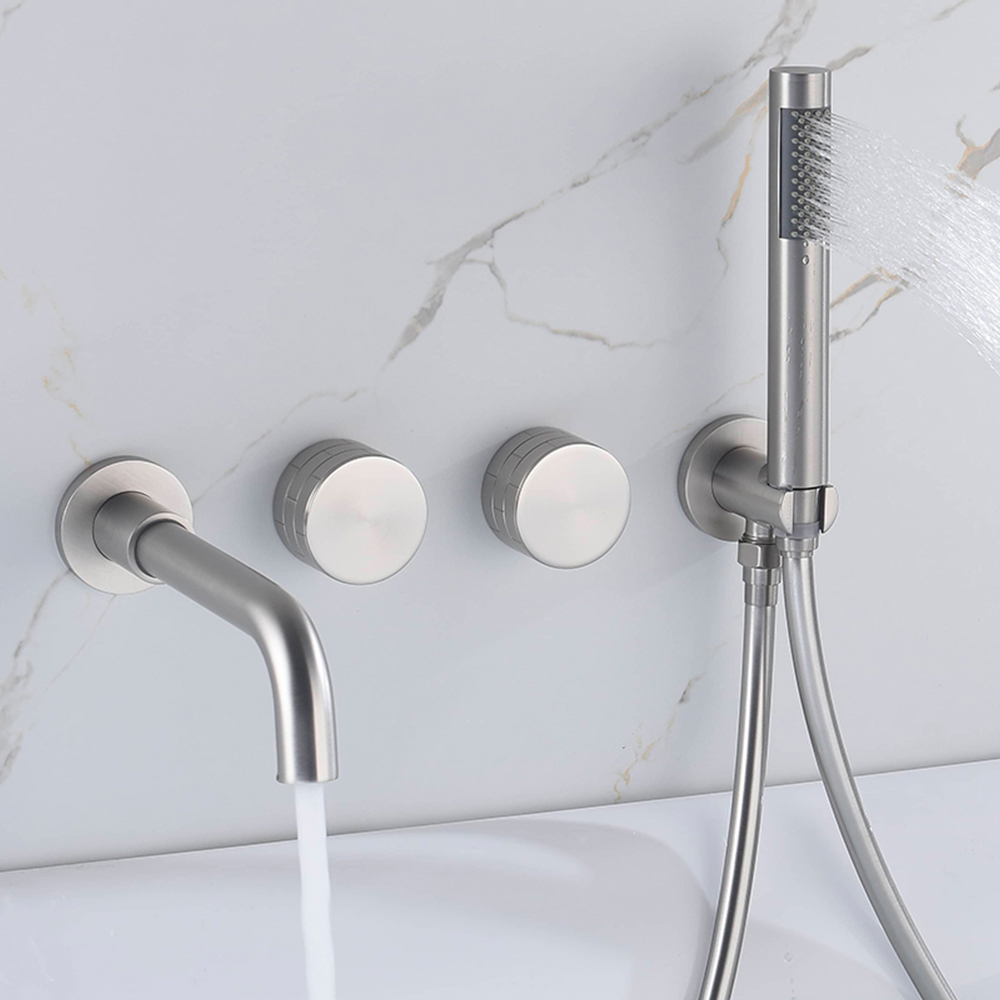 All-copper concealed bathtub faucet in-wall cylinder side faucet shower concealed household shower set AL2311