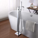 brass hot and cold black floor standing bathroom wooden barrel bathtub faucet toilet hotel shower ld2304
