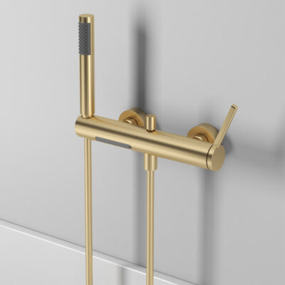 minimalist bathroom without top spray gray simple shower bathtub faucet hot and cold mixing valve zy2501