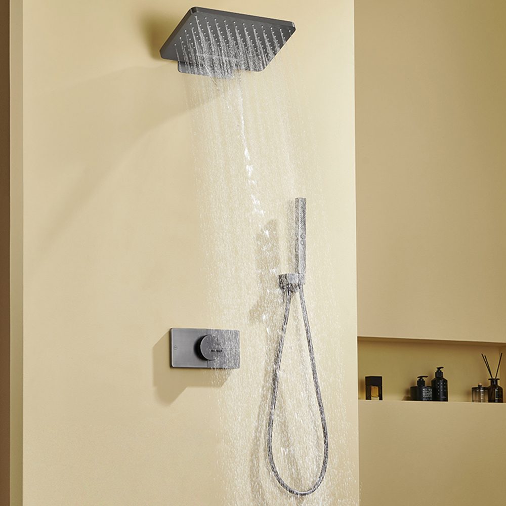 All-copper concealed hot and cold shower set, embedded multi-function outlet rain shower set AL2512