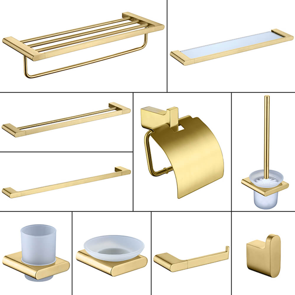American style golden towel rack bathroom hardware pendant set bathroom folding bath towel rack rack GJ2065