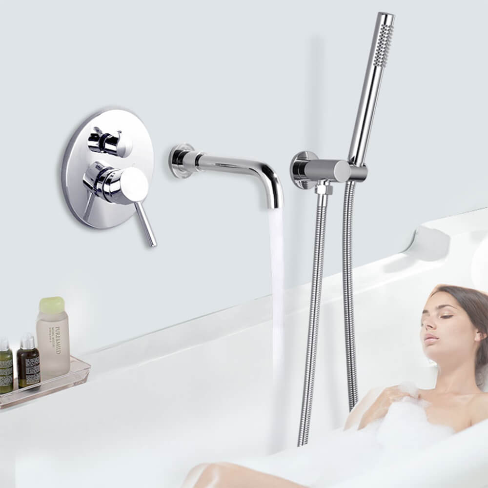 European style household bathroom in wall brass concealed simple luxury shower flower sprinkler hot and cold dual control set LA1056