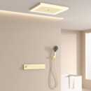 luxury rainwater stainless steel shower mixer set bathroom thermostatic waterfall smart shower set alg103