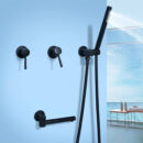 concealed bathtub shower faucet brass embedded in the wall golden cylinder side split hot and cold shower set al3007