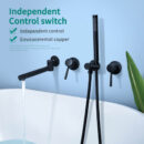 concealed bathtub shower faucet brass embedded in the wall golden cylinder side split hot and cold shower set al3007