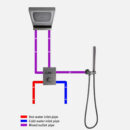 in wall thermostatic concealed shower set full copper hot and cold flying rain waterfall hidden shower luminous top spray al2402