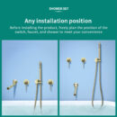 concealed bathtub shower faucet brass embedded in the wall golden cylinder side split hot and cold shower set al3007