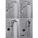 black copper concealed wall mounted rain shower set, hot and cold embedded box, square embedded faucet al2205