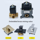 single function concealed brass square brushed gold shower set european style al2010