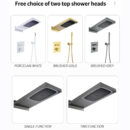 in wall thermostatic concealed shower set full copper hot and cold flying rain waterfall hidden shower luminous top spray al2402