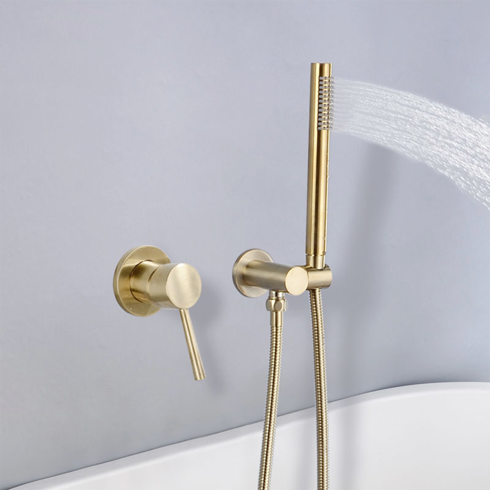 Concealed Brass Household In-wall Hot And Cold Water Hotel Homestay Simple Shower Set AL2009
