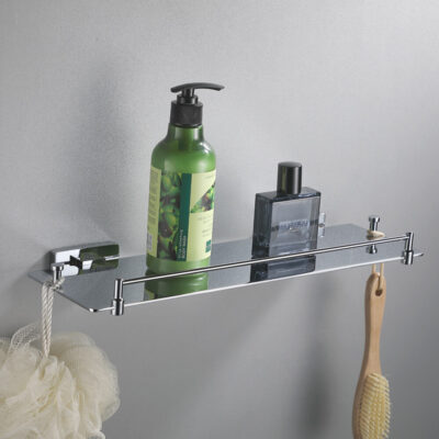 wall mounted chrome double layer towel rack bathroom solid household simple bathroom pendant bathroom set gj2003