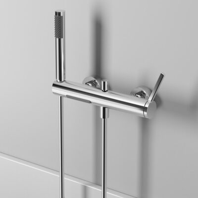 minimalist bathroom without top spray gray simple shower bathtub faucet hot and cold mixing valve zy2501