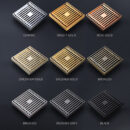 brass gold anti blocking and deodorant shower room toilet toilet quick drainage universal invisible floor drain dl2204