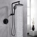 black copper concealed wall mounted rain shower set, hot and cold embedded box, square embedded faucet al2205