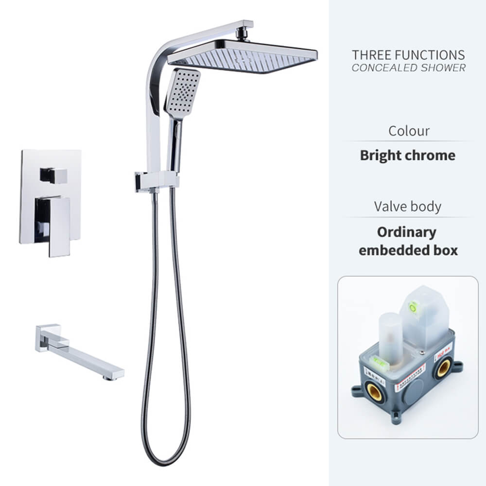 3 square chrome-embedded box