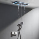 all copper atmosphere lamp shower set, multi mode water outlet, hot and cold canopy, ceiling flying rain waterfall shower al2509