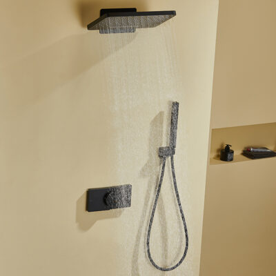 all copper concealed hot and cold shower set, embedded multi function outlet rain shower set al2512