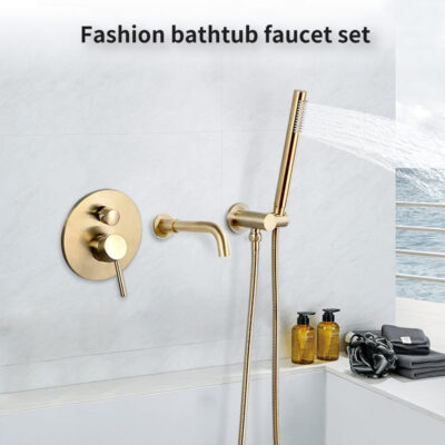 european style household bathroom in wall brass concealed simple luxury shower flower sprinkler hot and cold dual control set la1056