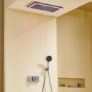 all copper atmosphere lamp shower set, multi mode water outlet, hot and cold canopy, ceiling flying rain waterfall shower al2509