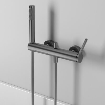 minimalist bathroom without top spray gray simple shower bathtub faucet hot and cold mixing valve zy2501