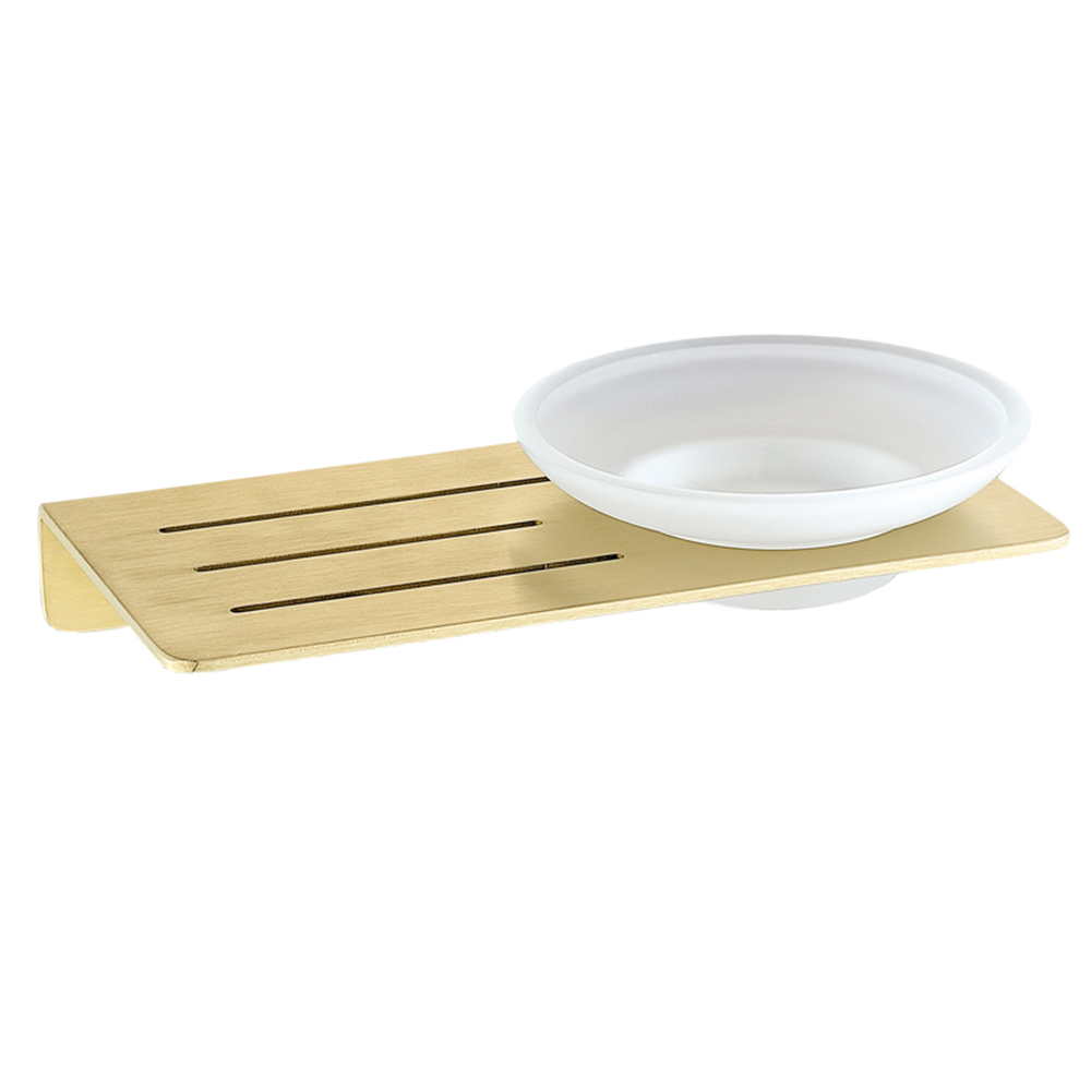 Brushed gold soap dish