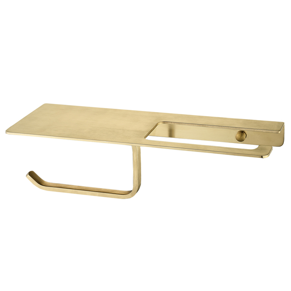 Brushed gold tissue holder