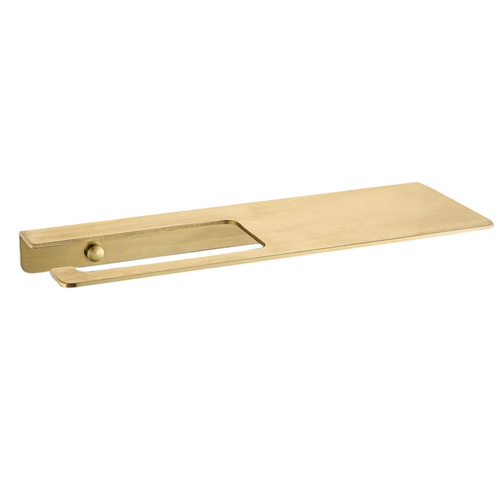 Brushed gold bath towel ring