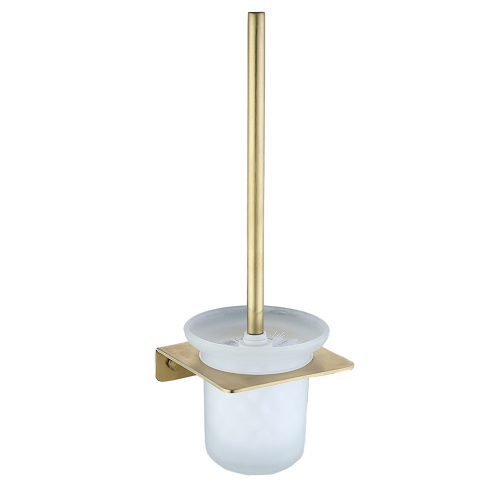 Brushed gold toilet brush
