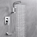 black copper concealed wall mounted rain shower set, hot and cold embedded box, square embedded faucet al2205