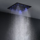 high quality embedded ceiling led matte black shower mixer rain spray 304 sus constant temperature 500*500mm bathroom shower set alg105