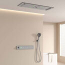 bathroom black shower head rain waterfall shower set 36*12 inch constant temperature smart shower mixer setalg104