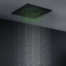 high quality embedded ceiling led matte black shower mixer rain spray 304 sus constant temperature 500*500mm bathroom shower set alg105