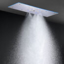 stainless steel 24*12 inch s rain shower head bathroom thermostat light emitting diode music multifunctional shower mixer set